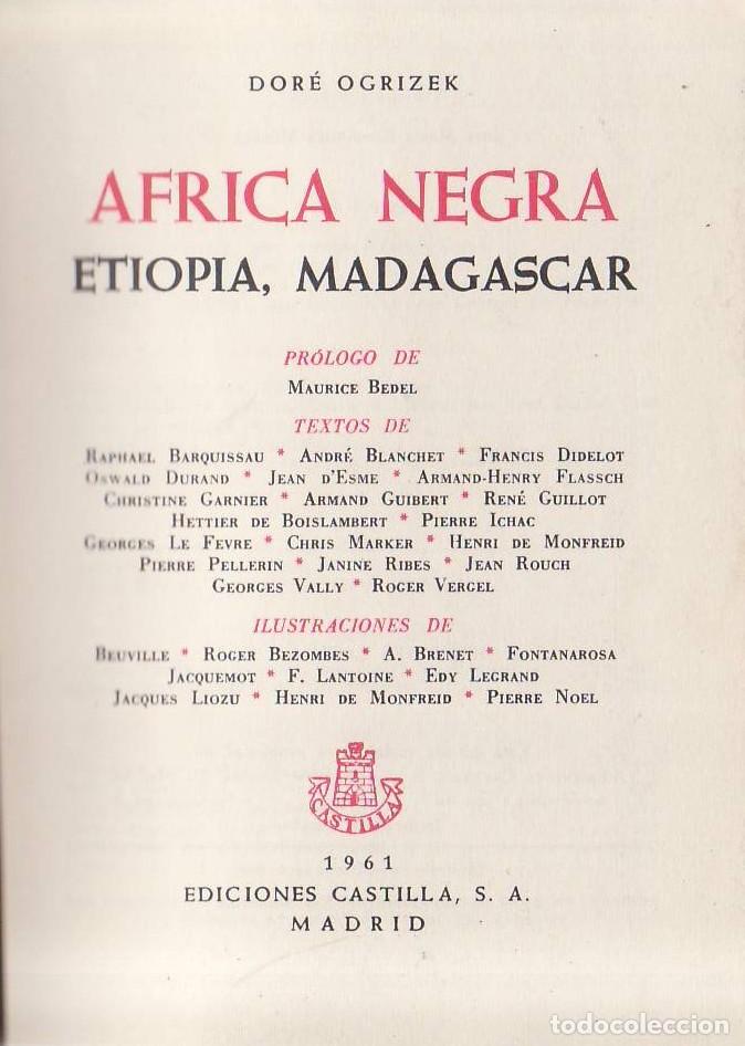 Livres: OGRIZEK, Dor&eacute;.- - &Aacute;frica Negra: Etiop&iacute;a, Madagascar. Pr&oacute;logo de Maurice Bedel. Textos de Andr&eacute; Blanc