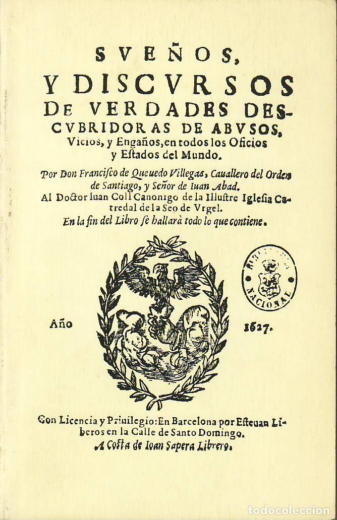Livros em segunda m&atilde;o: QUEVEDO VILLEGAS, Francisco de.- - Sue&ntilde;os y discursos de verdades descubridoras de abusos. Vicios y