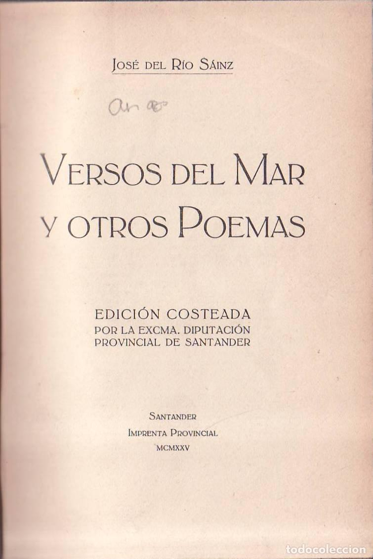 B&uuml;cher: R&Iacute;O S&Aacute;INZ, Jos&eacute; del.- - Versos del mar y otros poemas.