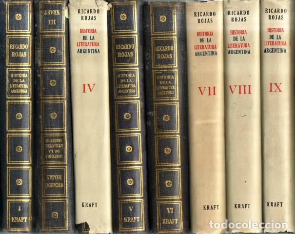 Livres: ROJAS, Ricardo.- - Historia de la literatura argentina. Ensayo filos&oacute;fico sobre la evoluci&oacute;n de la c