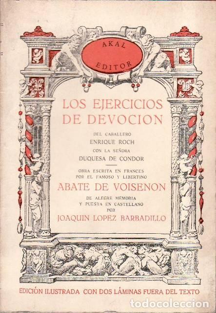 Libros: VOISENON, Abate de.- - Los ejercicios de devoci&oacute;n del caballero Enrique Roch con la se&ntilde;ora Duquesa d