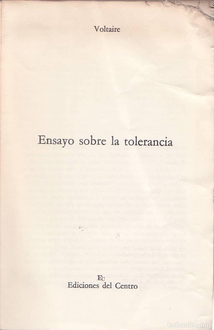 Libros: VOLTAIRE.- - Ensayo sobre la tolerancia. Traducci&oacute;n de Jos&eacute; Antonio L&oacute;pez de Letona.