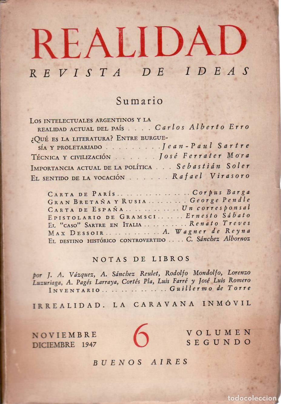 Libri di seconda mano: REALIDAD. Revista de ideas.