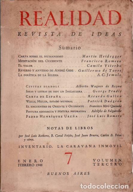 Libri di seconda mano: REALIDAD. Revista de ideas.
