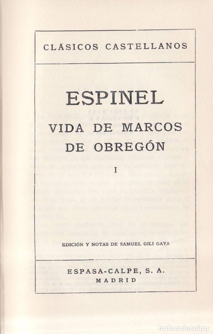 B&uuml;cher: ESPINEL, Vicente.- - Vida de Marcos de Obreg&oacute;n. 2 tomos.