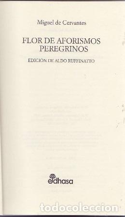 B&uuml;cher: CERVANTES SAAVEDRA, Miguel de.- - Flor de aforismos peregrinos.