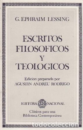 books: LESSING, G. Ephraim.- - Escritos filos&oacute;ficos y teol&oacute;gicos.