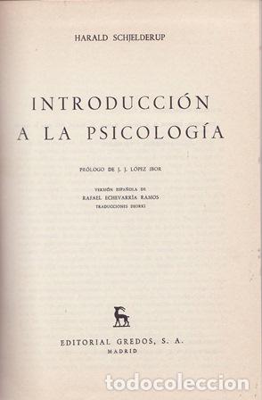 Libri di seconda mano: SCHJELDERUP, Harald.- - Introducci&oacute;n a la Psicolog&iacute;a. Pr&oacute;logo de J.J. L&oacute;pez Ibor.