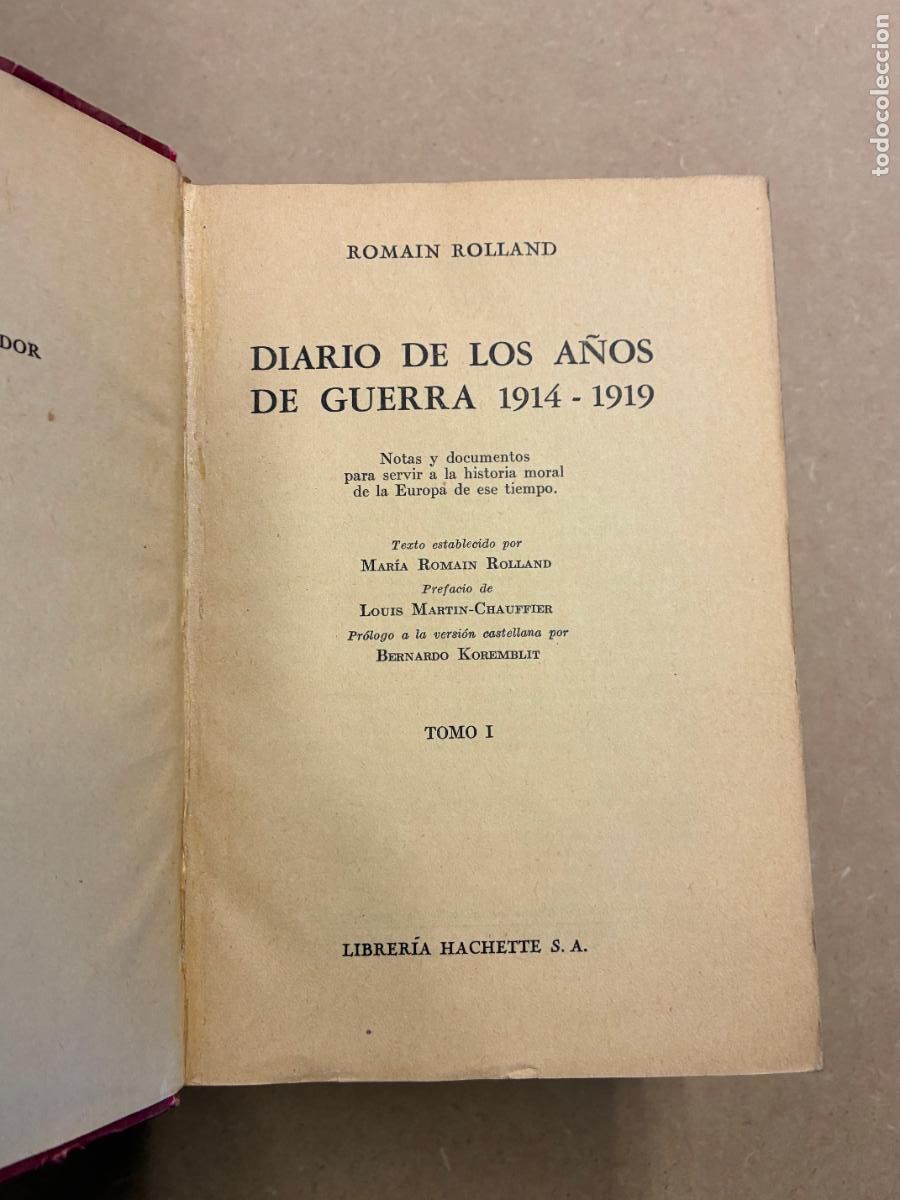Libros: DIARIO DE LOS A&Ntilde;OS DE GUERRA. 19414-1919- 3 TOMOS. - ROMAIN ROLLAND.
