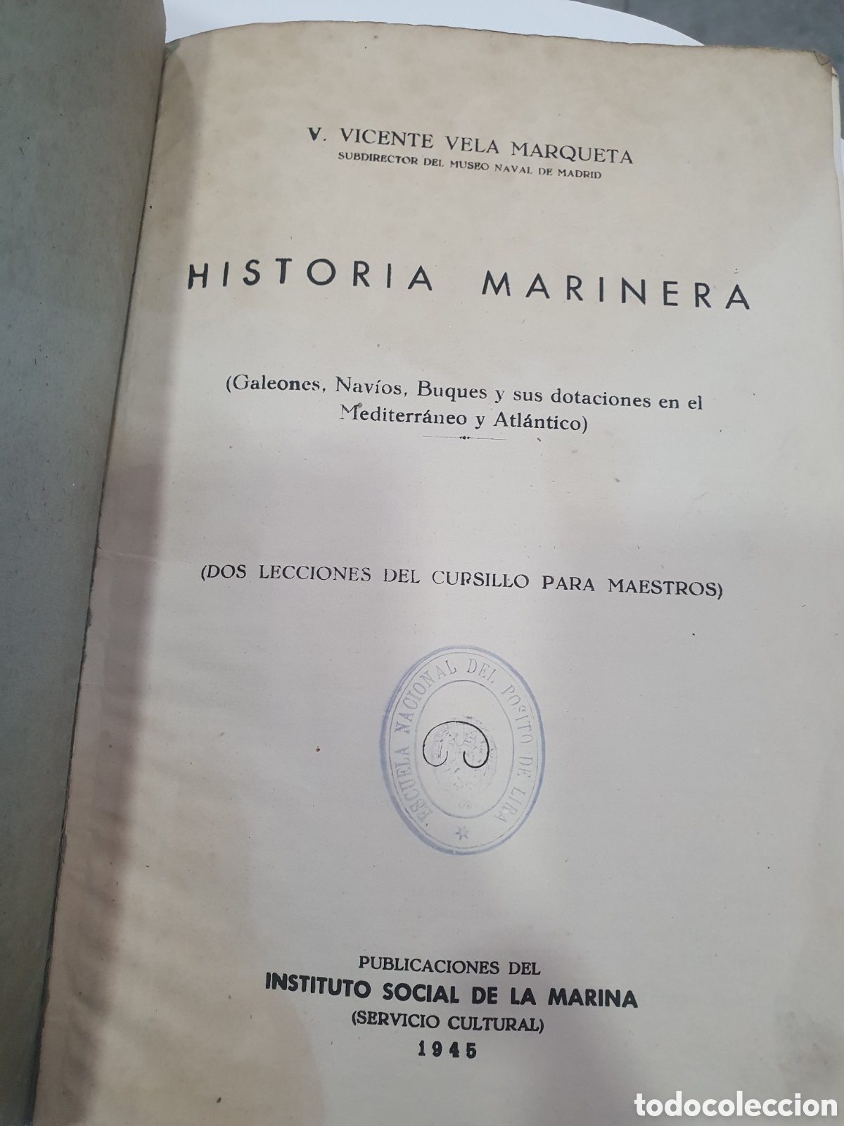 Libros: Historia marinera. Vicente Vela. 1945. (L28) - Foto 2