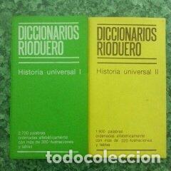 Libros: Diccionarios Rioduero. Historia Universal I y II - Adaptaci&oacute;n Manuel Garc&iacute;a Aparisi tdk77
