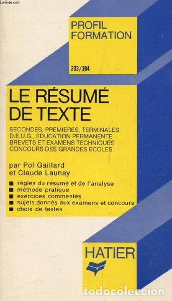B&uuml;cher: Le R&eacute;sum&eacute; de Texte- 9782218049088