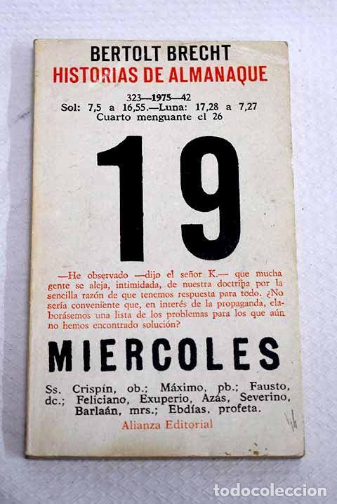 Livros em segunda m&atilde;o: Historias de almanaque.- Brecht, Bertolt