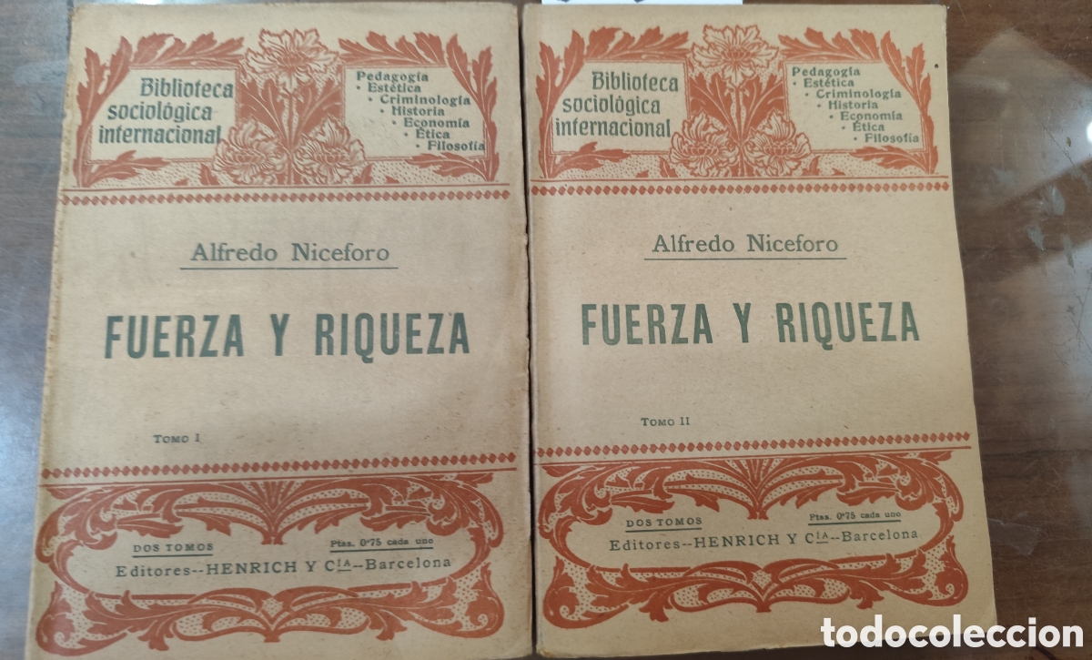 Livros em segunda m&atilde;o: FUERZA Y RIQUEZA. Estudios antropol&oacute;gicos y econ&oacute;micos de las clases sociales. Los 2 tomos. Completo