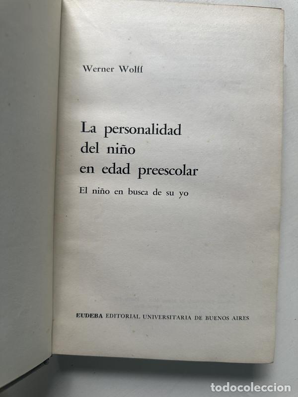 Libri di seconda mano: La personalidad del ni&ntilde;o en edad preescolar - Wolff Werner
