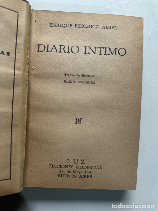 Libri di seconda mano: Diario intimo - Amiel Enrique Federico