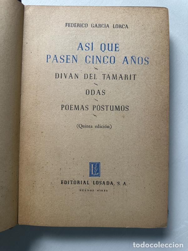 Libri di seconda mano: Asi que pasen cinco a&ntilde;os - Garcia Lorca Federico