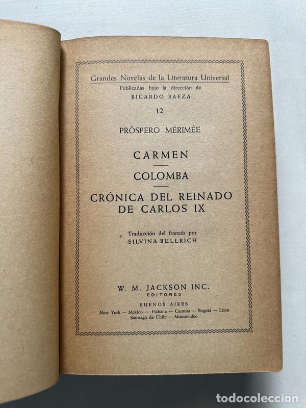 Livros em segunda m&atilde;o: Carmen; Colomba; Cronica del reinado de Carlos IX - Merimee Prospero