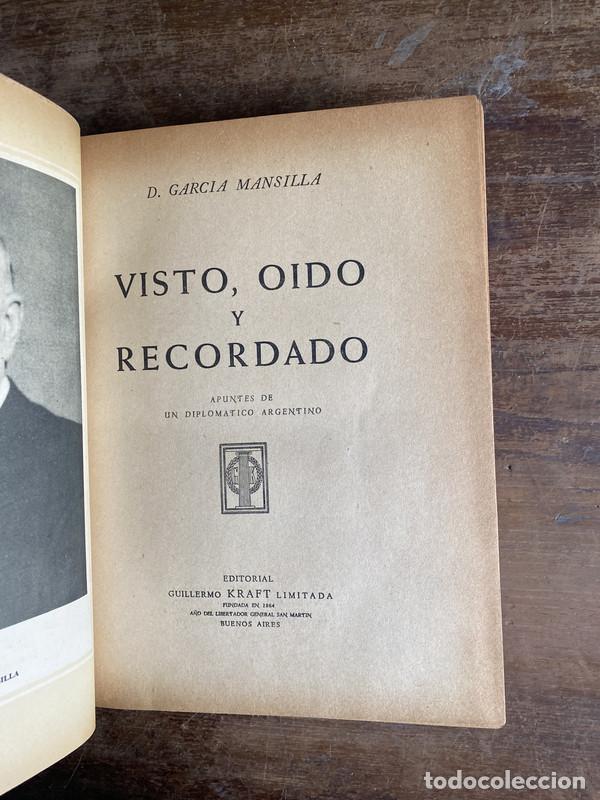 books: Visto Oido y Recordado - Garcia Mansilla D.