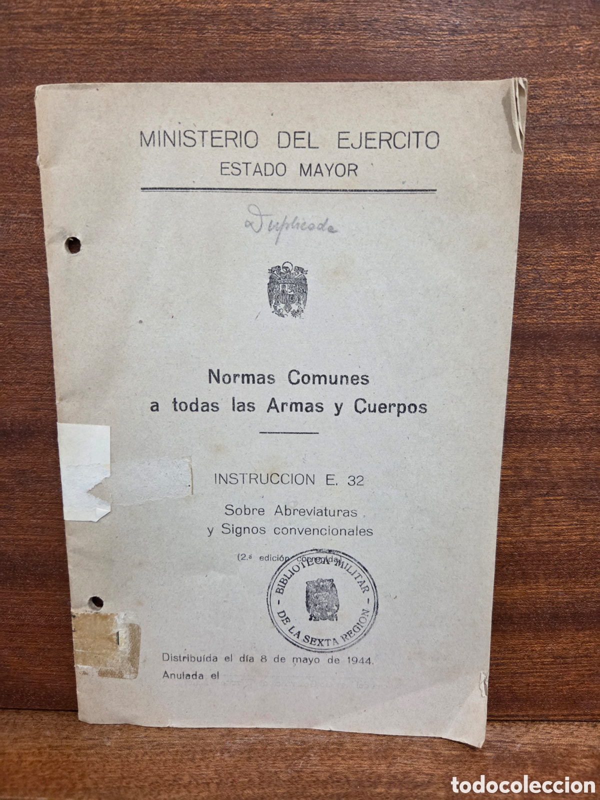 Libros: 1944...&rdquo;&rdquo;NORMAS COMUNES A TODAS LAS ARMAS Y CUERPOS&rdquo;&rdquo;...INS. E 32...SOBRE ABREVIATURAS Y SIGNOS ...