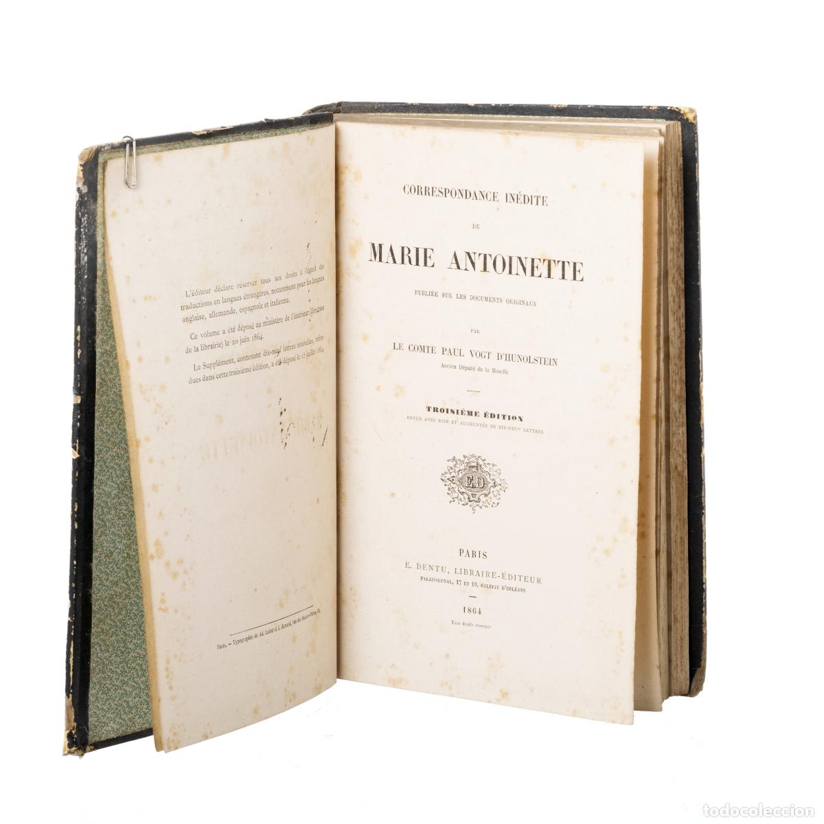 Libros: Libros - Vogt D'hunolstein; Paul - Correspondencia in&eacute;dita de Mar&iacute;a Antonieta