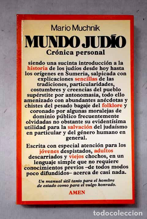 B&uuml;cher: Mundo jud&iacute;o: cr&oacute;nica personal.- Muchnik, Mario