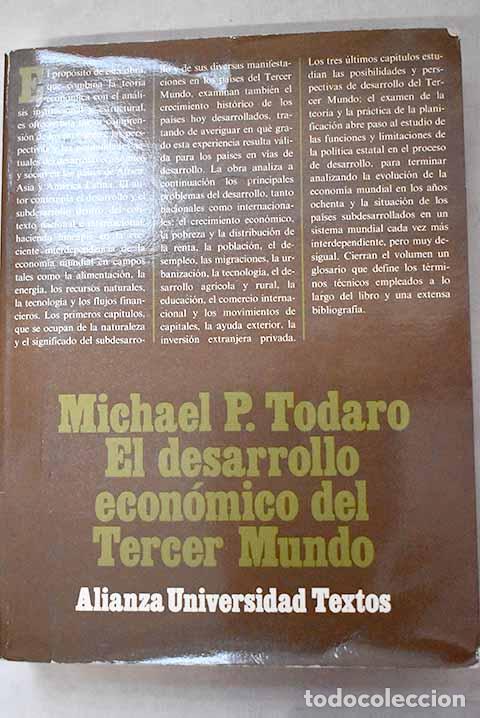 Libros: El desarrollo econ&oacute;mico del Tercer Mundo.- Todaro, Michael P.