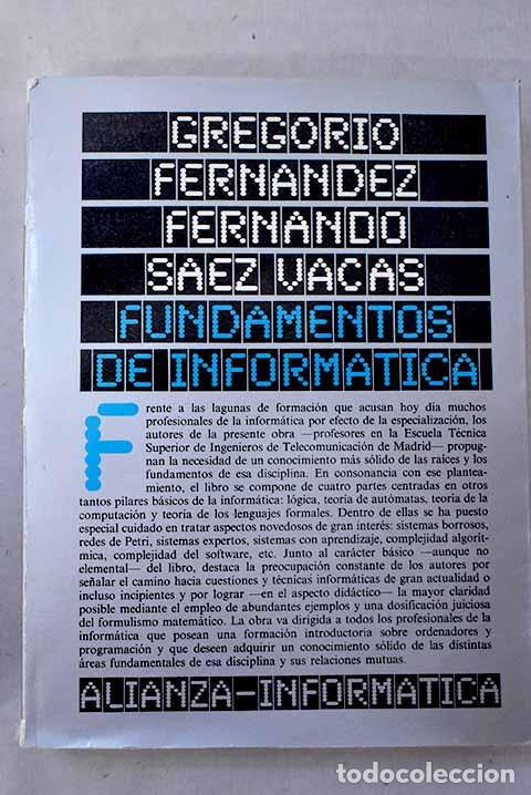 Libros: Fundamentos de inform&aacute;tica.- Fern&aacute;ndez Fern&aacute;ndez, Gregorio