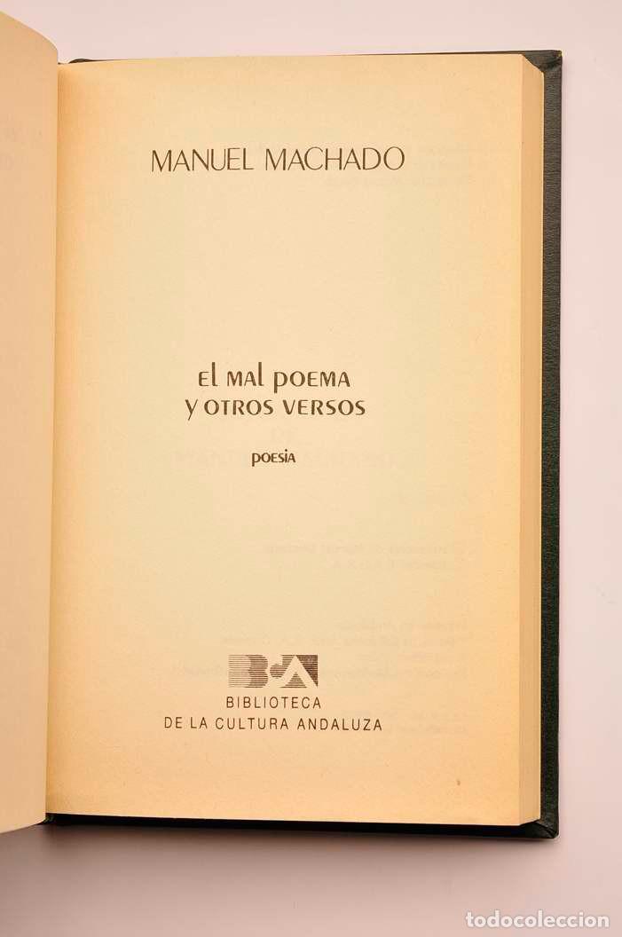Libros: El mal poema y otros versos - MACHADO, Manuel - Foto 2