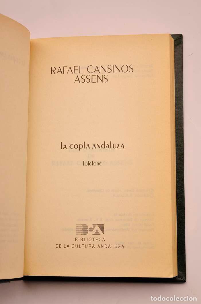 Libros: La copla andaluza - CANSINOS ASSENS, Rafael - Foto 2