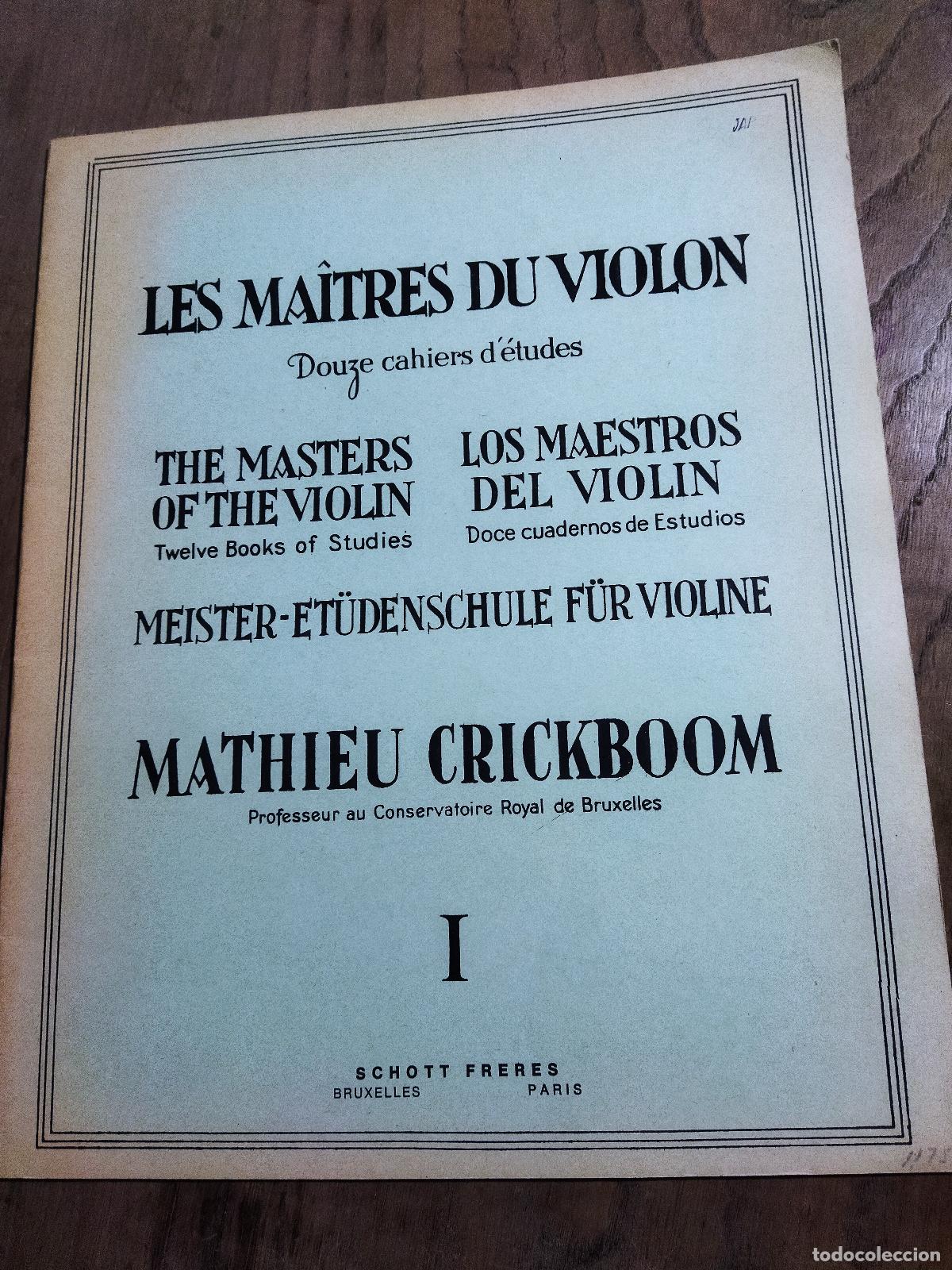 Libros: LOS MAESTROS DEL VIOLIN. I (partitura) - CRICKBOOM, MATHIEU