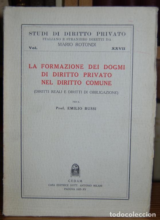Libros: LA FORMAZIONE DEI DOGMI DI DIRITTO PRIVATO NEL DIRITTO COMUNE. (Diritti reali e diritti di obbl... -