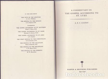 B&uuml;cher: LEANEY, A.R.C.- - Harper&acute;s New Testament Commentaries. The gospel according to St. Luke.