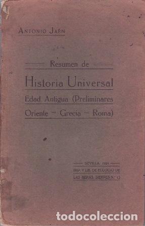 Libri di seconda mano: JAEN, Antonio.- - Historia Universal. Edad Antigua y Edad Media (Preliminares. Oriente. Grecia. Roma