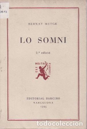 books: METGE, Bernat.- - Lo somni. Introducci&oacute; de Llu&iacute;s Nicolau D'olwer.