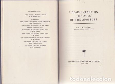 Livros em segunda m&atilde;o: WILLIAMS, C.S.C.- - Harper&acute;s New Testament Commentaries. A commentary on the acts of the Apostles.