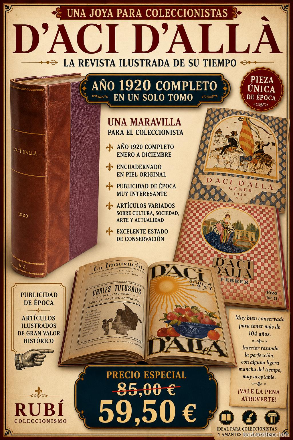 Livros em segunda m&atilde;o: D&rsquo;AC&Iacute; D&rsquo;ALL&Agrave; 1920 COMPLETO ENCUADERNADO &middot; MODERNISMO &middot; ART D&Eacute;CO &middot; REVISTA ILUSTRADA CATALANA