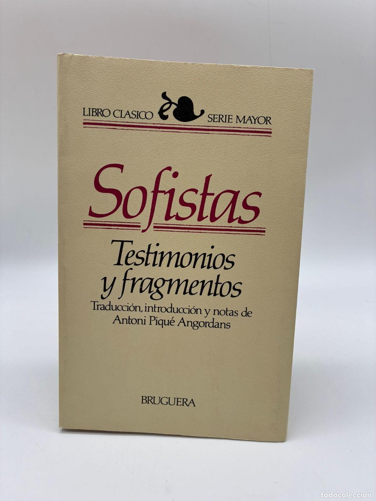 Libros: VVAA. - Sofistas- Testimonios y fragmentos.