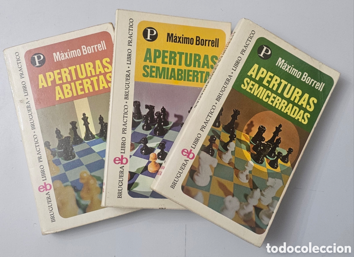 Libros: LOTE 3 LIBROS AJEDREZ APERTURAS ABIERTAS SEMIABIERTAS SEMICERRADAS (Espa&ntilde;a - Bruguera - 1975) 1&deg; ED.