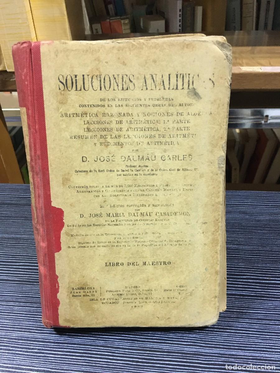 Libros: Soluciones Anal&iacute;ticas (Libro del Maestro) D. Jos&eacute; Dalm&aacute;u Carles