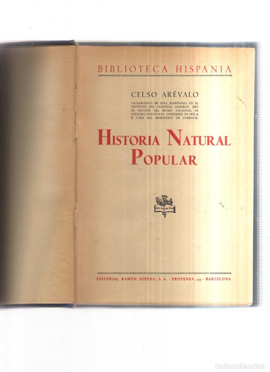 Libros: HISTORIA NATURAL POPULAR BIBLIOTECA HISPANIA - Foto 2