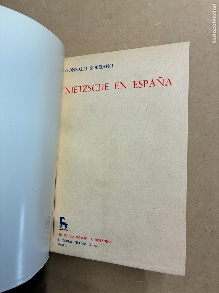 Livros em segunda m&atilde;o: NIETZSCHE EN ESPA&Ntilde;A. (DEDICADO POR EL AUTOR A MANUEL LONGARES). - GONZALO SOBEJANO.