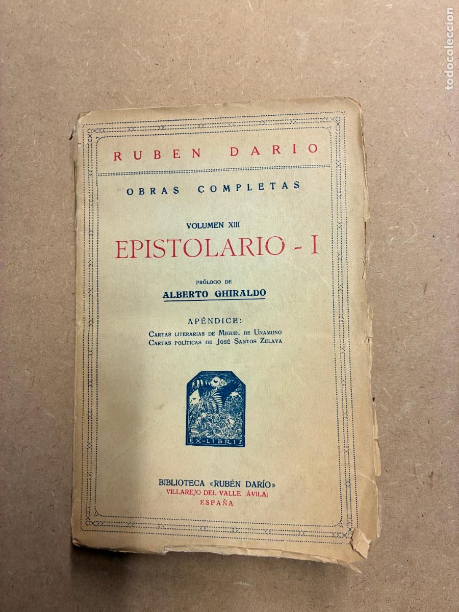 Livros em segunda m&atilde;o: EPISTOLARIO - I. OBRAS COMPLETAS VOL&Uacute;MEN XIII. - RUB&Eacute;N DAR&Iacute;O.