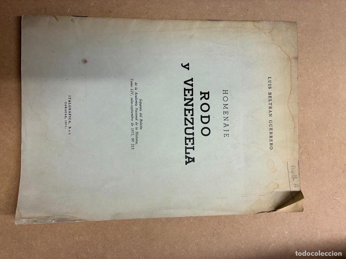 Libros: HOMENAJE. ROD&Oacute; Y VENEZUELA. (DEDICADO POR EL AUTOR). - LUIS BELTR&Aacute;N GUERRERO.