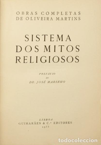 Libros: OLIVEIRA MARTINS. (Joaquim Pedro de) - SISTEMA DOS MITOS RELIGIOSOS. [TIRAGEM ESPECIAL]