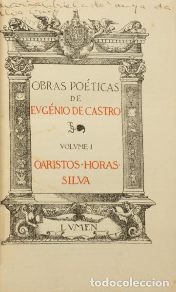 Libros: CASTRO. (Eug&eacute;nio de) - OBRAS PO&Eacute;TICAS. [10 VOLS.] - Foto 2