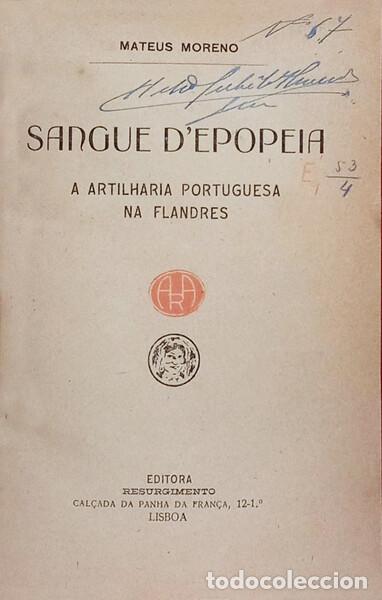 Libros: MORENO. (Mateus) - SANGUE D&#39;EPOPEIA. - Foto 1