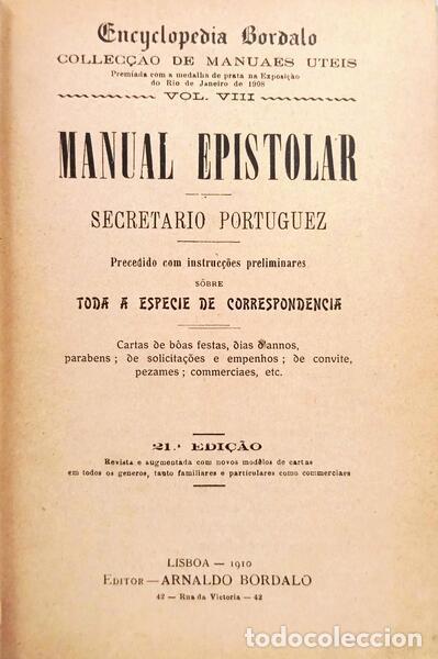 B&uuml;cher: MANUAL EPISTOLAR, SECRETARIO PORTUGUEZ.
