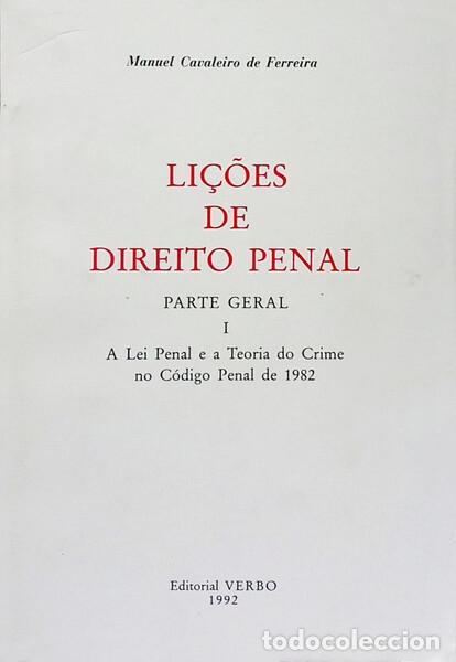 Libros: CAVALEIRO DE FERREIRA. (Manuel) - LI&Ccedil;&Otilde;ES DE DIREITO PENAL. [4.&ordf; EDI&Ccedil;&Atilde;O]