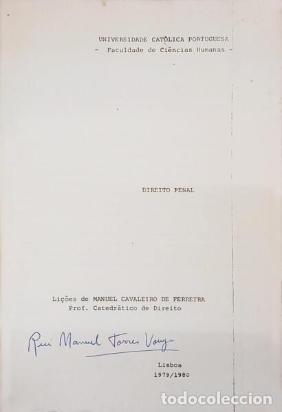 Libros: CAVALEIRO DE FERREIRA. (Manuel) - DIREITO PENAL. - Foto 2
